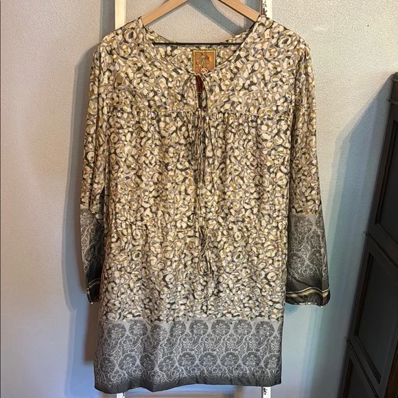 Johnny Was 100% Silk Size 1X Patterned Women's Dress/Tunic - Picture 1 of 12